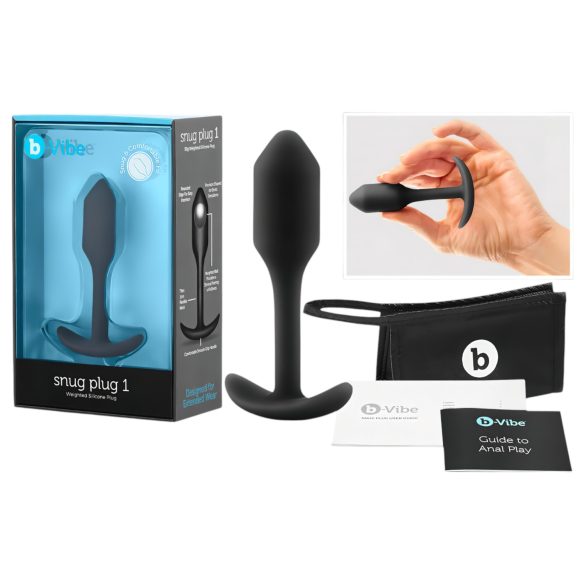 b-vibe Snug Plug 1 - plug anal lesté (55g) - noir