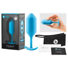 b-vibe Snug Plug 3 - double bouchon anal (180g) - bleu