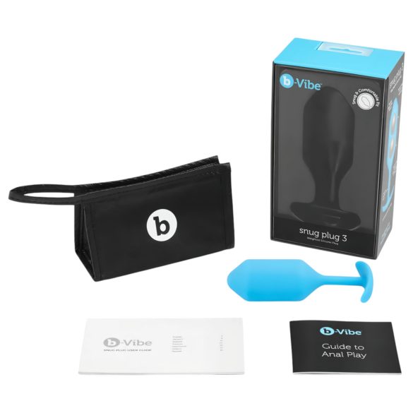 b-vibe - plug anal à boules - 180g - silicone bleu