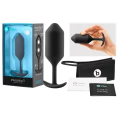 b-Vibe Snug Plug 3 - plug anal à double bille (180 g, noir)