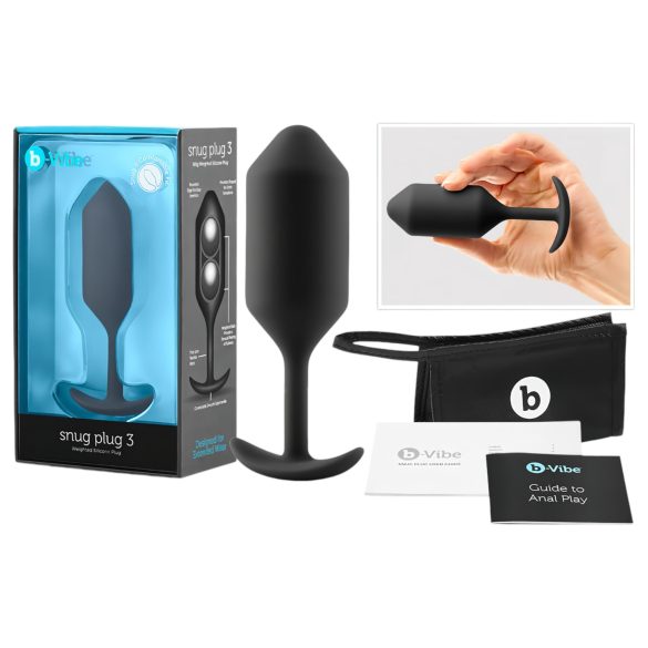 b-vibe - Plug anal à billes double - 180g - silicone noir