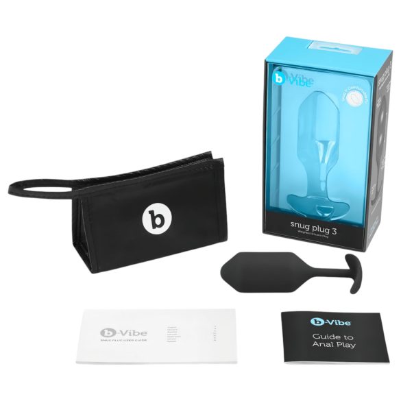 b-vibe - Plug anal à billes double - 180g - silicone noir