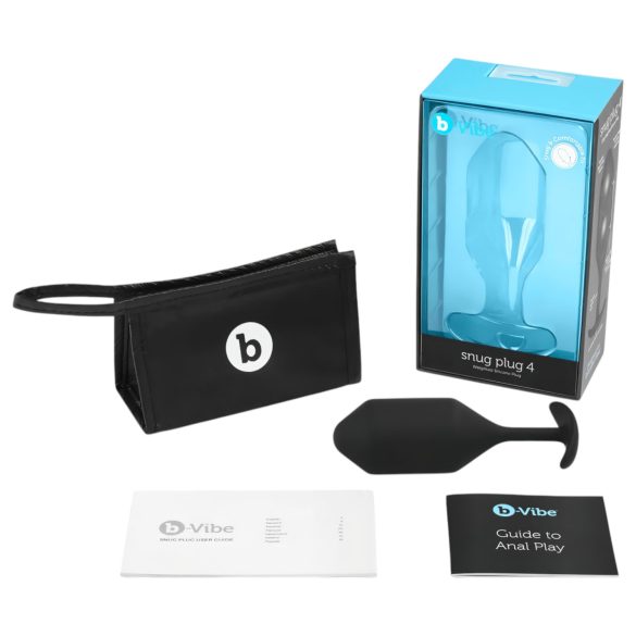 b-vibe - plug anal à boules double - 257g - silicone noir