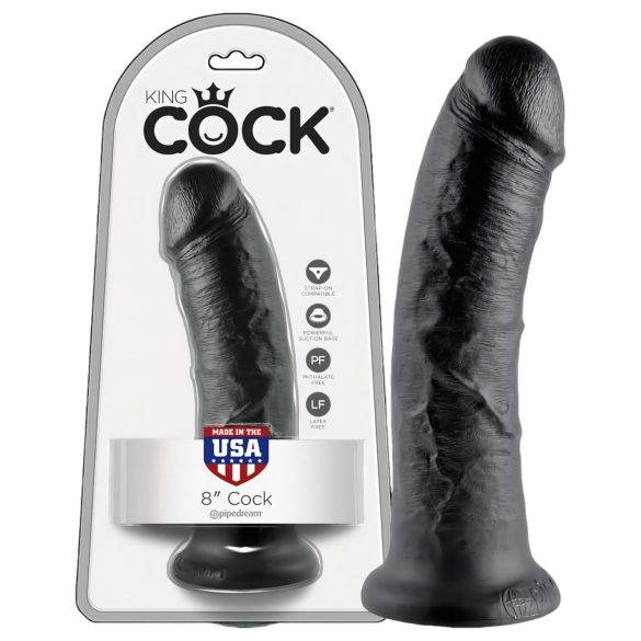 King Cock 8 gode (20 cm) - noir