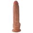 Gode "Roi Coq" 23 cm avec testicules - marron