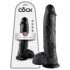 Gode 10" King Cock avec testicules (25 cm) - noir