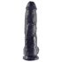 Gode 10" King Cock avec testicules (25 cm) - noir