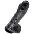 Gode 10" King Cock avec testicules (25 cm) - noir