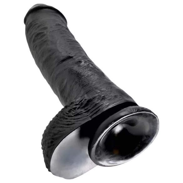 King Cock - gode réaliste avec testicules 25 cm - noir