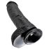 Gode 10" King Cock avec testicules (25 cm) - noir