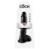 Gode 10" King Cock avec testicules (25 cm) - noir