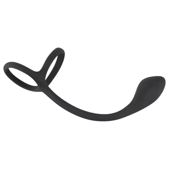 Black Velvets - plug anal avec cockring fin - silicone noir