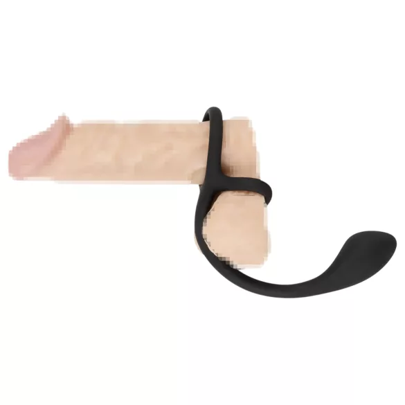 Black Velvets - plug anal avec cockring fin - silicone noir