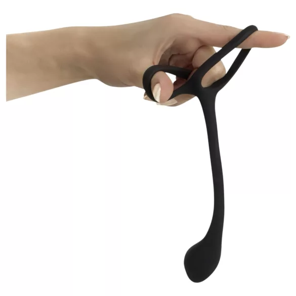 Black Velvets - plug anal avec cockring fin - silicone noir