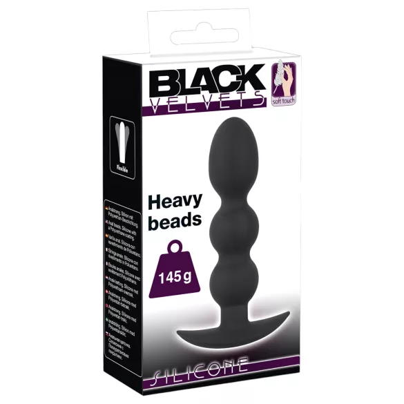 Black Velvets Heavy - plug anal boule 145 g (noir)