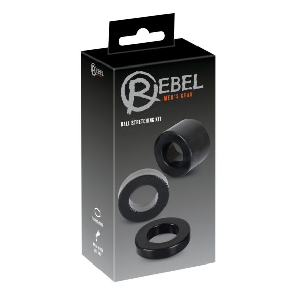 Rebel Ball - anneau et tendeur pénis-testicules - (noir)