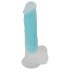 You2Toys Glow in the Dark - ventouse, dildo lumineux (bleu)