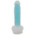 You2Toys Glow in the Dark - ventouse, dildo lumineux (bleu)