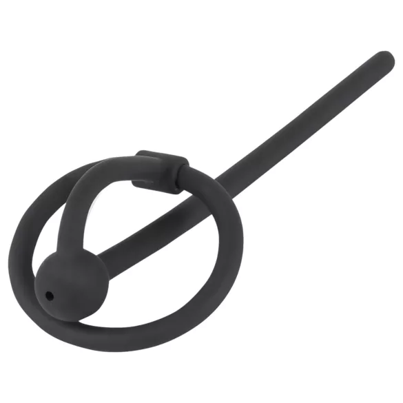 You2Toys - Plug pénien - anneau de gland en silicone avec dilatateur creux (noir)