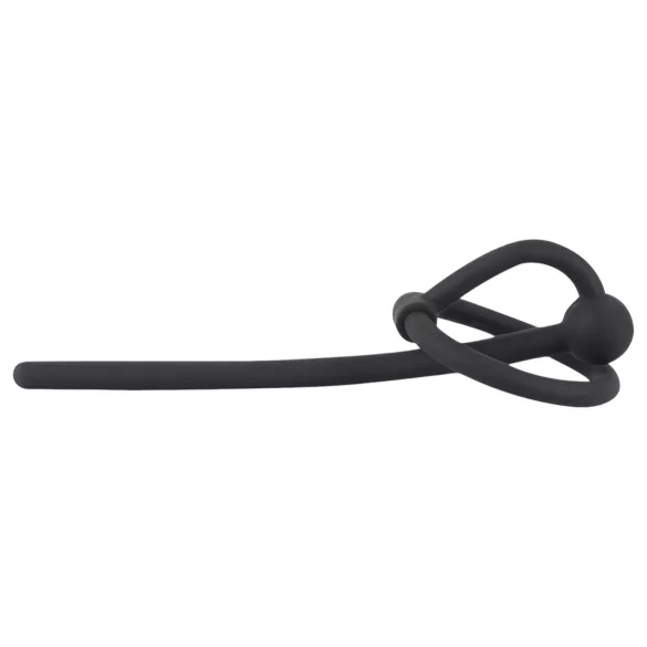 You2Toys - Plug pénien - anneau de gland en silicone avec dilatateur creux (noir)