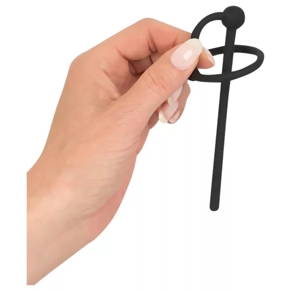 You2Toys - Plug pénien - anneau de gland en silicone avec dilatateur creux (noir)