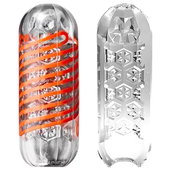 TENGA - masturbateur homme rotatif - texture Hexa - transparent