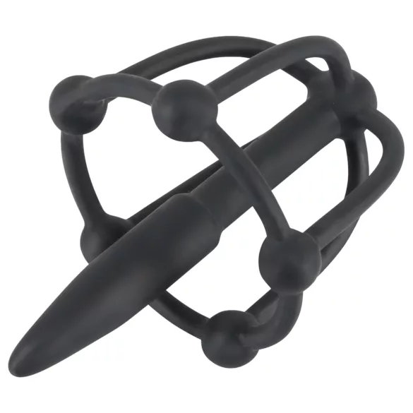You2Toys - Plug pénien - cage en silicone pour gland avec dilatateur (noir)