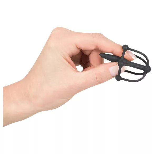 You2Toys - Plug pénien - cage en silicone pour gland avec dilatateur (noir)