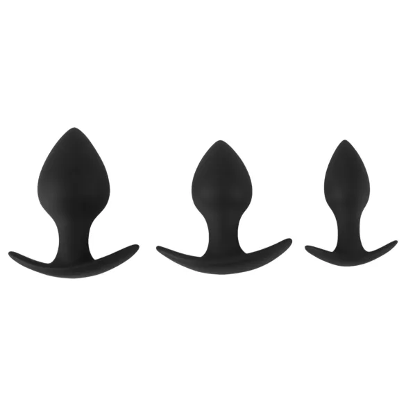 Black Velvets - set de plugs anaux en silicone (3 pièces, noir)