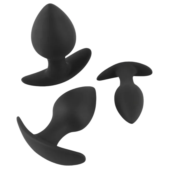 Black Velvets - set de plugs anaux en silicone (3 pièces, noir)