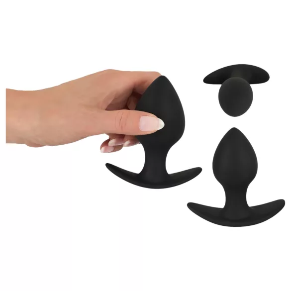 Black Velvets - set de plugs anaux en silicone (3 pièces, noir)