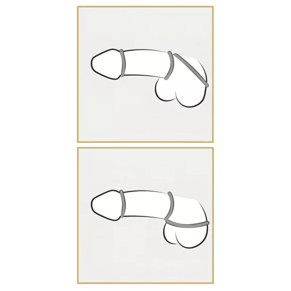 You2Toys - set anneaux pénis silicone métal argenté - 3 pièces
