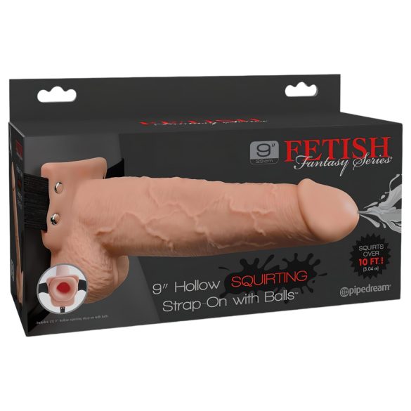 Fetish Strap-On 9 - Ceinture vibrante, creuse, éjaculante (naturel)