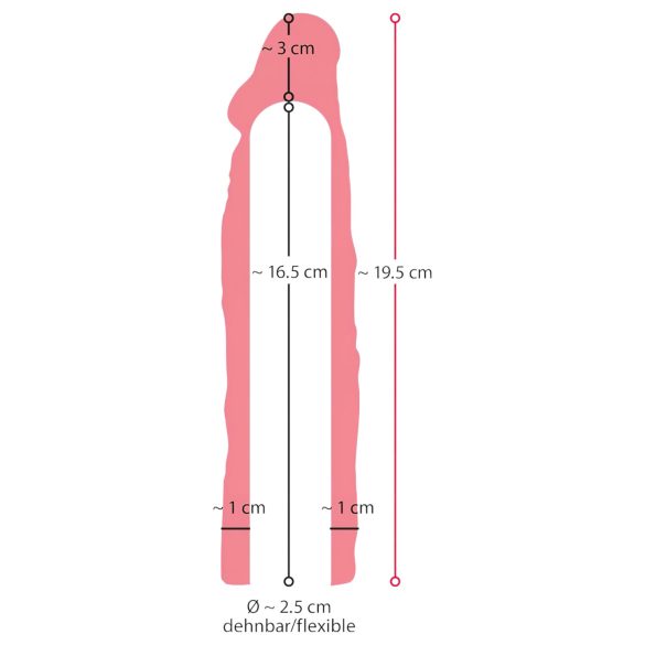 Nature Skin - gaine pénis allongeante et épaississante - 19,5 cm