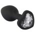 You2Toys Bouchon Anal - plug noir avec pierre blanche