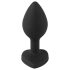 You2Toys Bouchon Anal - plug noir avec pierre blanche