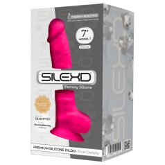 Silexd 7 - Dildo ventouse avec testicules 17,5cm (rose)