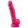 Silexd 7 - gode ceinturable à ventouse, à forme testicules - 17,5 cm (rose)
