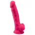 Silexd 7 - gode ceinturable à ventouse, à forme testicules - 17,5 cm (rose)