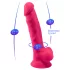 Silexd 7 - gode ceinturable à ventouse, à forme testicules - 17,5 cm (rose)