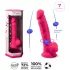 Silexd 7 - gode ceinturable à ventouse, à forme testicules - 17,5 cm (rose)