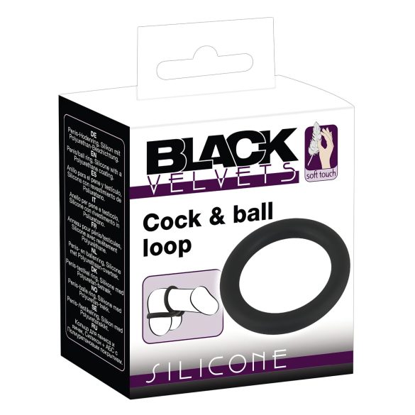 Anneau pénien Black Velvet - silicone noir 5cm