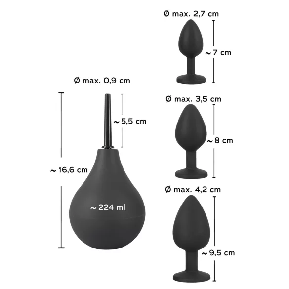 Black Velvets - set de plugs anaux (4 pièces, noir)