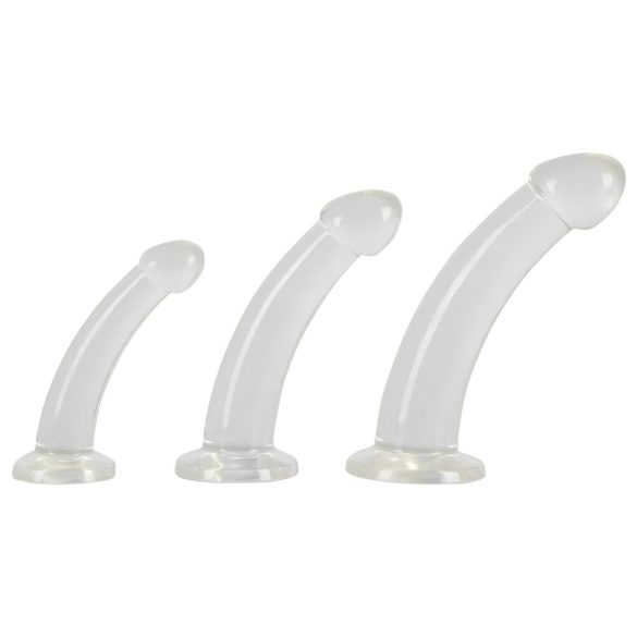 Crystal Clear - Set de 3 godemichés anaux gland (transparent)