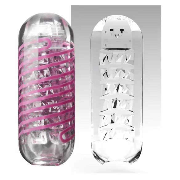 TENGA Spinner Brick - masturbateur homme texturé - transparent