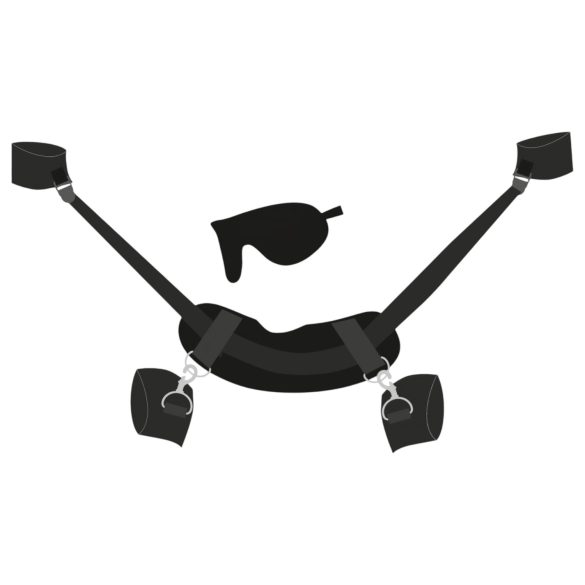 Bad Kitty - Menottes cou-poignets-chevilles (noires)