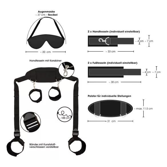 Bad Kitty - collier-menottes de poignets et de chevilles (noir)