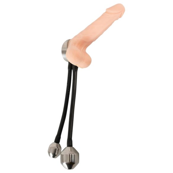 You2Toys - Cockring avec poids anal - silicone noir