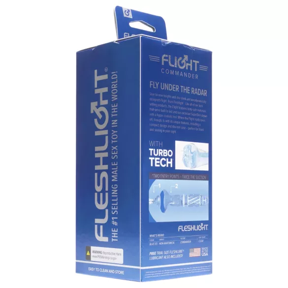 Fleshlight Flight Commander - masturbateur compact à effet succion - bleu