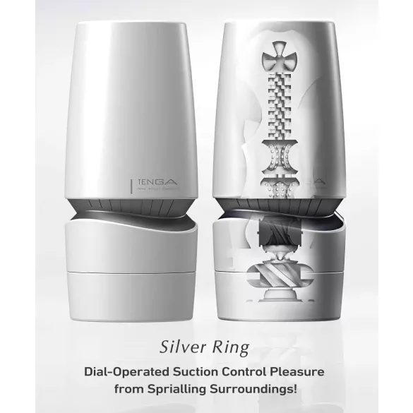 TENGA Aero - masturbateur bouche aspiration forte - blanc argenté